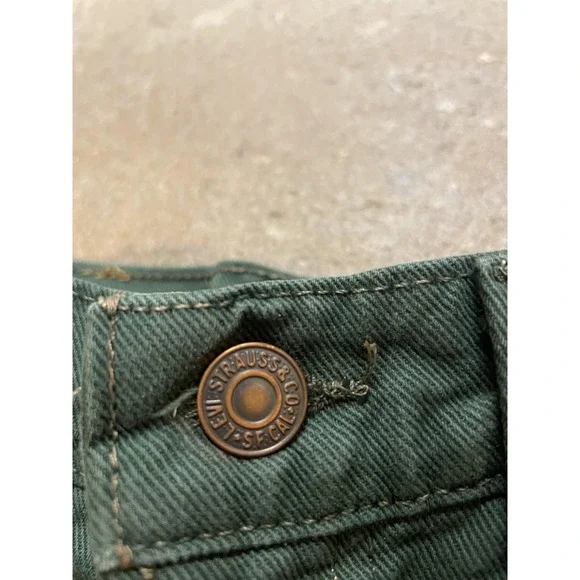 Vintage Levis 555 Jeans Mens 30x30 Green Relaxed Fit Straight Leg USA 90s